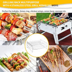 Ninja Dual Air Fryer Accessories, 2Pcs Air Fryer Rack, BBQ Rack with 4 Skewers, for Ninja Foodi DZ201 DZ401 and Ninja 8QT-10QT Air Fryers, 100 Paper Liners - 5Pcs Set