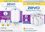Zevo Flying Insect Trap, Fly Trap Captures Houseflies, Fruit Flies, and Gnats (2 Device & 6 Cartridge)