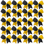 Hipcheer 20pcs 8" Large Cheer Bows for Girls, Hand-made Grosgrain Ribbon Hair Accessories for Teen Girls Softball Cheerleader Sports (Black/Gold)