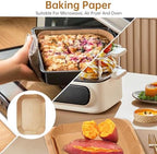 Air Fryer Parchment Paper Liners, 100Pcs Cooking Non-Stick Air Fryer Accessories, Frying Pan, Oil-proof Air Fryers for Ninja DZ201 Air Fryer Baking Roasting Microwave(8.7X5.6IN)