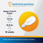 TECHNICAL PRECISION - Replacement Bulbs for Kichler Lighting 10574CLR by Technical Precision - 18W 12V Xenon Bulb - T5 Wedge Base Landscape Light Bulbs - 2800K Warm White - 10 Pack
