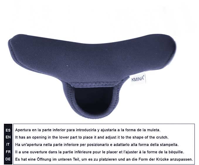 KMINA - Forearm Crutch Pads (x2 Units, Open Cuff), Crutch Covers Pads, Replacement Pads for Crutches for Adults, Elbow Crutches Pads, Crutches Accessories, Soft Padding Crutches - Made in Europe