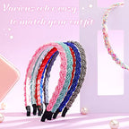 MTLEE 6 Pieces Beaded Headbands for Women Sparkly Crystal Beaded Hair Hoop Hairbands Multiple Color Hair Accessories Head Bands Christmas Gift(Vivid Colors)