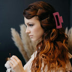 2 Pcs Hot Pink Large Nonslip Acrylic Claw Hair Clips for Thick Hair | Strong Hold Hair Accessories for Women