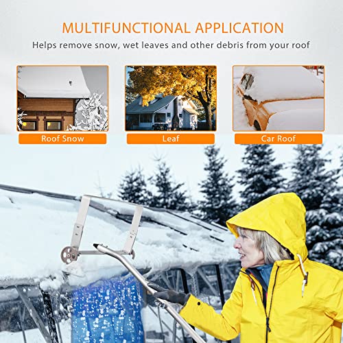 VIVOHOME 20.8ft Long Snow Roof Rake Removal Aluminium Tool with Wheels and Adjustable Extended Handle, Lightweight Shovel Scratch Free for Clear House Roof Vehicle Snow Wet Leaves