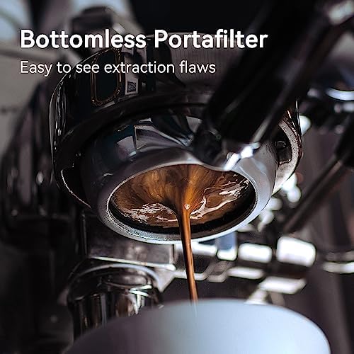 58mm Bottomless Portafilter with Double Shot Filter Basket & Premium Walnutwood Handle, Portafilter Compatible with All Breville 58mm Machines, Espresso Accessories(Puck Screen)