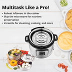 Stackable Stainless Steel Insert Pans - Inserts for Instant Pot - Pan for Instapot - Accessories for Instant Pot- FITS 6 QT and Above - Single Size - Pressure Cooker Steamer Pan Accessories