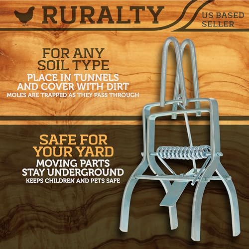 Ruralty Clamp Mole Trap - Mole Claw Trap 1pk Gopher Snare Groundhog Snare Trap Mole and Ground Squirrel Traps