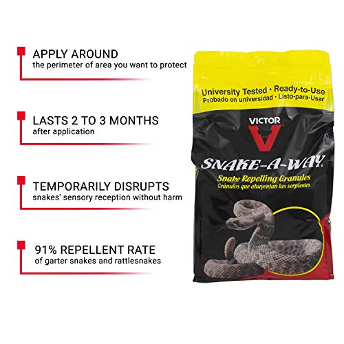 Victor VP364B Snake-A-Way Outdoor Snake Repelling Granules 4LB - Repels Againts Poisonous and Non-Poisonous Snakes , Red