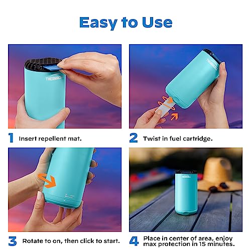 Thermacell Mosquito & Multi-Insect Repellent 96-Hour Refill; Includes 8 Fuel Cartridges & 24 Repellent Mats; Compatible W/ Fuel-Powered Thermacell Repellers; Repels Mosquitoes, Noseeums & Black Flies