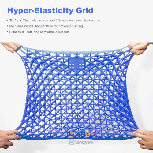 bingyee Gel Seat Cushion 1.8 Inch Thick Seating Pad Orthopedic Chair Cushions for Pressure Relief Gel Pads for Office Chair, Car, Home, Wheelchair, Kayak Cushion, Stadium Cushion