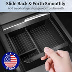 2025 Upgrade Center Console Organizer Tray for Tesla Model 3 Highland Accessories 2024 2025/For Tesla Model Y Juniper Accessories 2025 [Slide Smoothly/US Patent] Cup Holder Matte Black