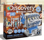 Discovery #MINDBLOWN Model Engine Building Kit, DIY 4-Cylinder Combustion Engine, Working Pistons Fan Valves Belts LED Lights, STEM Mechanic Engineering Construction Experiment Set, Kids & Adults Gift