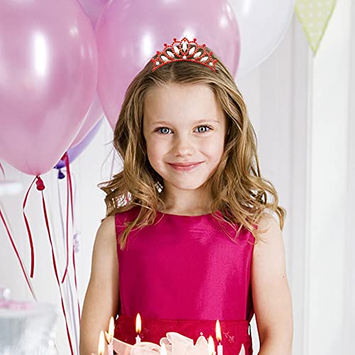 ANBALA Small Tiara Crown with Hair Comb, 3 Pack Mini Tiara Crown Princess Crystal Shiny Hair Accessories for 2 3 4 5 6 7 8 10 Years Girls Hair Dectoration Styling Cute Hair Accessories