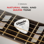 D'Addario Celluloid Guitar Picks - Guitar Accessories - Guitar Picks for Acoustic Guitar, Electric Guitar, Bass Guitar - Natural Feel, Warm Tone - Green, Medium 0.70mm, 25-pack
