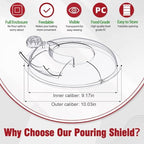Pouring Shield for Kitchen aid Bowl Lift 6-7 Qt Stand Mixer Stainless Steel (Only) Pouring Shield for kitchenaid,Splatter Guard with Removable Pour Spout for Kitchen aid Accessories and Attachments
