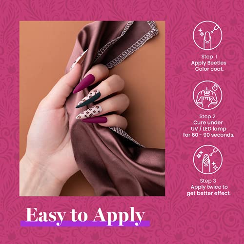 Beetles 23 Pcs Winter Gel Nail Polish Set - Manhattan Collection Nude Glitter Burgundy Red Brown Champagne Gold Fall Gel Polish Soak Off UV Glossy & Matte Top Base Coat Gifts for Women All Season