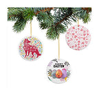 PYD Life 25 PCS Sublimation Ceramic Ornament Bulk White 2.75 Inch Round Blank Ornament with Gold String for Crafting DIY Personalized Christmas Home Decor Bulk