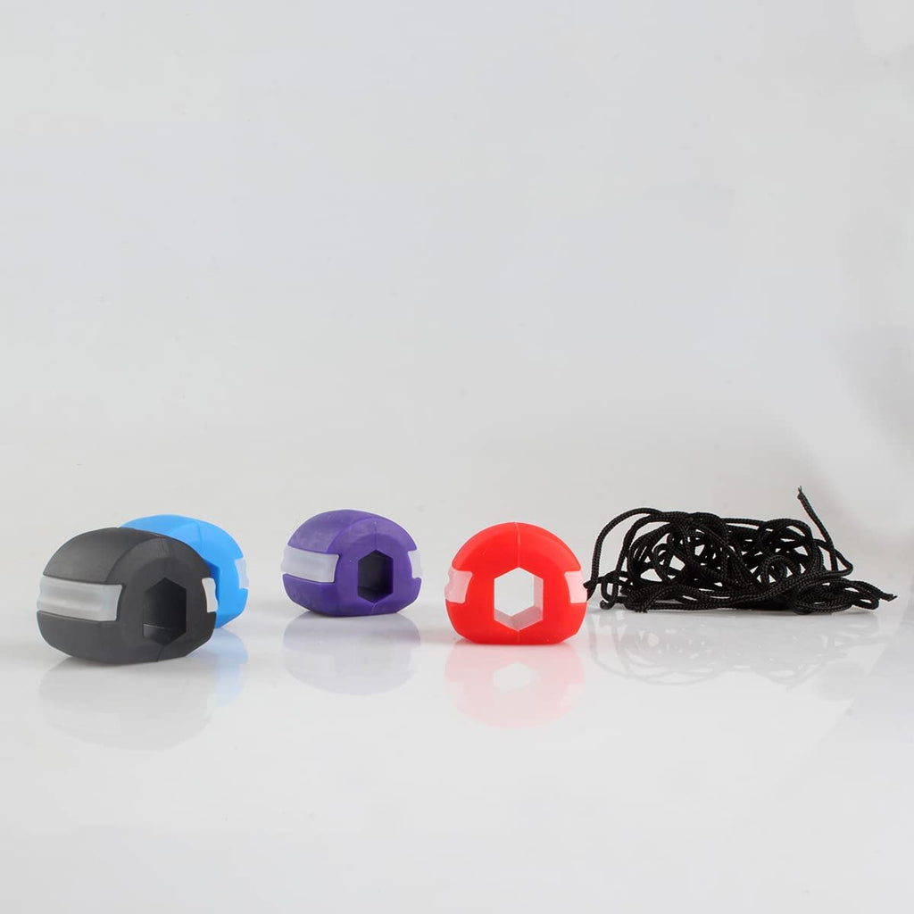 Quesuc 4 Pieces Jaw Trainer Ball, Jaw Line Chewing Trainer, Double Chin Trainer Ball, Define Jaw Line, Jaw Trainer Fitness Ball Neck Face Lifting, Jaw Chewing Ball (Four Colors)
