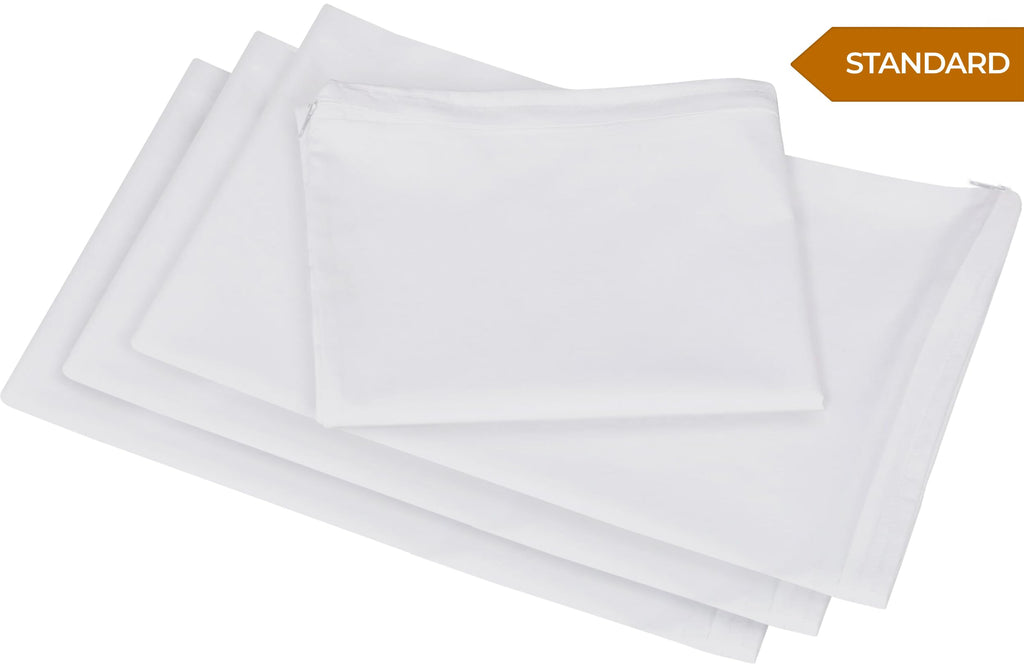 Utopia Bedding Waterproof Pillow Protectors Zippered (4 Pack, White) Standard Size, Bed Bug Proof Pillowcases, Pillow Encasement Covers 20 x 26 Inches