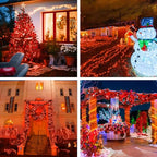 JMEXSUSS Red Halloween Decor String Lights Outdoor Indoor, 66ft 200 LED Red Christmas Lights Clear Wire, 8 Modes Red Halloween Twinkle Fairy Lights Plug in for Halloween Tree Room Party Decorations