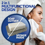T.Taio Esponjabon Mother of Pearl Soap Sponge - Cleansing Shower Scrubber - Cleaning Bath Wash Scrub - Oil Removal - Massage & Lather Foot, Elbow, & Face - Bathroom Accessories - Fresh Scent (5-Pack)