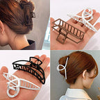 Large Metal Hair Clips for Thick and Long Hair - Butterfly Claw Clips and Big Jaw Clamps for Hair Styling, Accessories for Women (5 Colors)