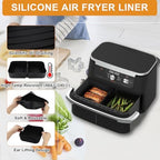 HOMELYLIFE Air Fryer Silicone Liners for Ninja DZ071 7-QT DualZone Megazone Air Fryer, 2 Pcs Liners for Dual 3.5QT Baskets and 1 Pcs Liner for 7-QT Megazone Basket, 3 Pcs Air Fryer Accessories