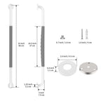 32 Inch Anti Slip Shower Grab Bar, Munzong White Stainless Steel Bathroom Grab Bar w/Gray Rubber Grip, Bathroom Balance Bar,Safety Handrail Support,Handicap Elderly Senior Assist Bath Handle