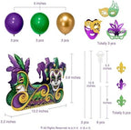 Cheerland Mardi Gras Decoration Mask Centerpiece Fat Tuesday Party Supplies Table Decorations Masquerade Carnival Decor Balloon Display for Mardi Gras Party Parade and Festival Accessories