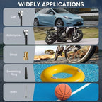 Tire Inflator Portable Air Compressor, 10000mAh Cordless Air Pump for Car Tires, 150PSI Electric Bike Tire Pump with Pressure Gauge, LED Light for Motorcycle, Bicycle, Ball, Car Accessories