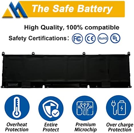 69KF2 6-Cell 86Wh Battery Replacement for Dell XPS 15 9500 9510 9520 G15 5510 5511 5515 5520 5521 Precision G5 G7 G16 M15 R3 R4 R5 R6 R7 M17 R3 R4 Inspiron 7510 7610 7620 P87F P91F 8FCTC 11.4V