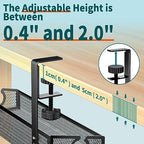 Under Desk Cable Tray - Black, No Drill Cable Organizer with Clamp for Wire Management, PC Cord Organizer & Workspace Accessories (2 Pack)