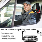 weishan 3.5mm Car Microphone 16ft External Assembly Mic Replacement for Boss JVC Sony Pioneer Vehicle Head Unit Enabled Stereo Radio CD GPS DVD with 2.5mm Adapter