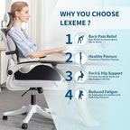 X Large Memory Foam Seat Cushion Lumbar Support Pillow for Sciatica & Tailbone Pressure Relief Coccyx Pad for Office Chair, Car,Wheelchair,Home,Office