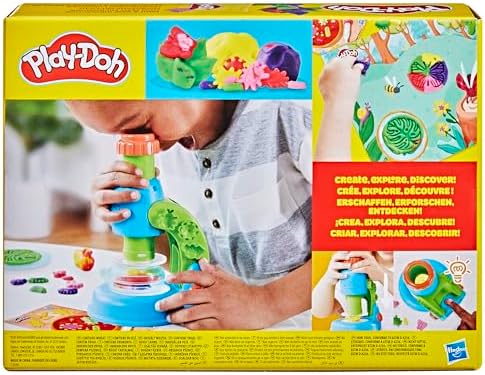 Play-Doh Light & Look Microscope for Kids 3 Years & Up, Electronic Preschool Toys for Girls & Boys, 9 Accessories & 5 Colors