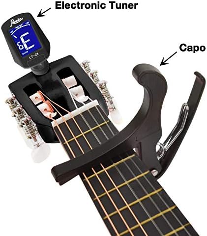 30" Wood Guitar with Case and Accessories for Kids/Girls/Boys/Beginners (Black)