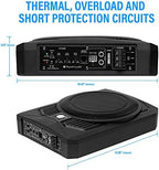 Planet Audio P10AWK Amplified Car Subwoofer - 1000 Watts, Low Profile, 10 Inch Subwoofer, 8 Gauge Amplifier Installation Kit Included. Great for Vehicles That Need Bass But Have Limited Space