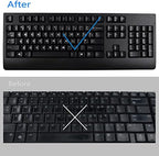 2 Pack Universal Korean Keyboard Stickers, Black Background with White Lettering for Computer Laptop Notebook Desktop, Replacement Computer Keyboard Stickers (Korean)