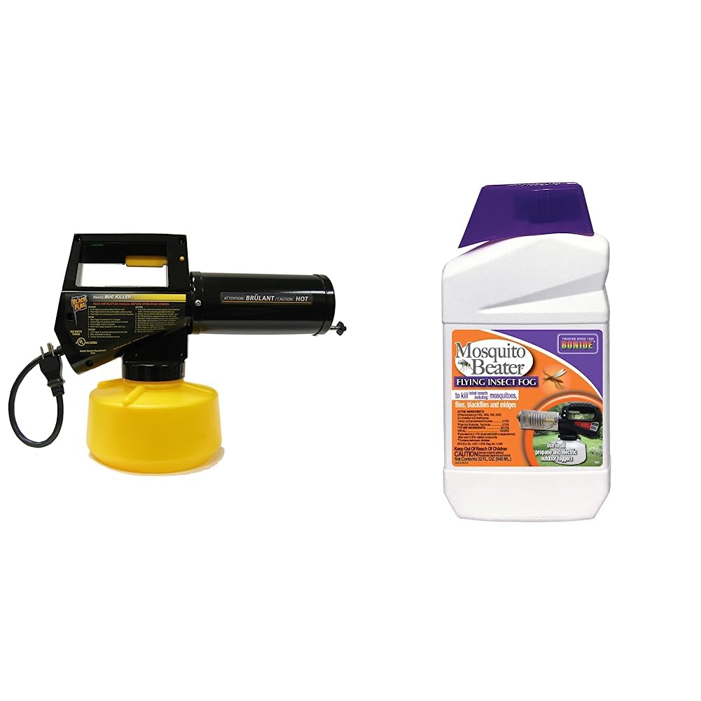 Black Flag Electric Insect Fogger for Mosquitoes, Flies and Bonide Mosquito Beater Flying Insect Fog, 32 oz Concentrate