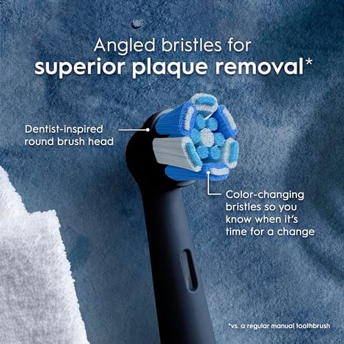 Oral-B iO Series Ultimate Clean Electric Toothbrush Replacement Brush Heads for an Oral-B Electric Toothbrush, 2 count, Black
