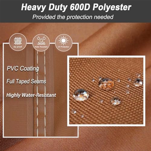 NettyPro Outdoor Patio Cushion Storage Bags Water-Resistant Large Storage Bag with Zipper and Handle for Patio Furniture Cushion Christmas Tree 7.5 Ft, 50 x 15 x 25 Inch, Brown