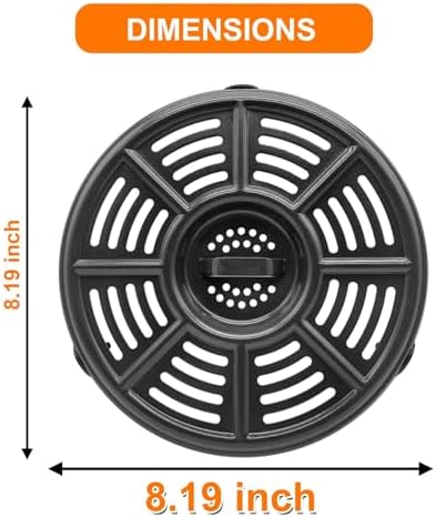 Air fryer Accessories for Ninja AF101 AF161 AF150 Air Fryer, 8.2'' Round Food Grade Air Fryer Grill Pan Grill Plate Crisper Plate Replacement Parts Tray Rack Compatible Ninja Foodie Pressure Cooker