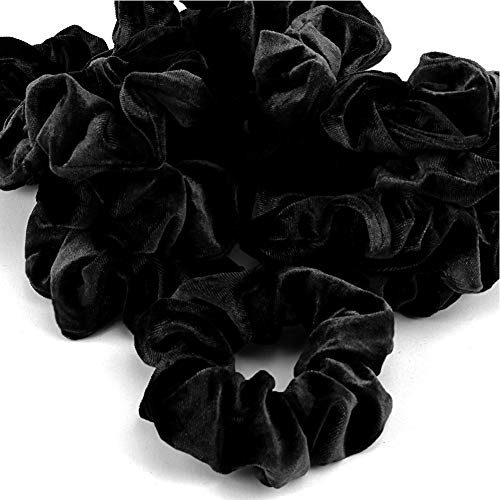 Semato 16 Pack Black Velvet Scrunchies for Hair Scrunchy Hair Ties Ropes for Women or Girls Hair Accessories