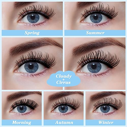 KevKev Lash Clusters 192 Pcs Individual Lashes Cluster Lashes Mixed Styles DIY Lash Extensions Eyelash Clusters Thin Band & Soft Lashes that Look Like Eyelash Extensions(Spring & Summer, C-10-18mix)