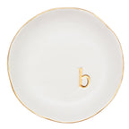 COLLECTIVE HOME - Ceramic Jewelry Tray, Decorative Trinket Dish for Rings Earrings Necklaces Bracelet Watch Keys, Birthday Mother's Day for Women, 4.75", White Surface (B)