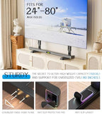 Universal TV Stand, Table Top TV Stand Base Wobble-Free Replacement for Most 24 to 80 Inch LCD LED TVs, 7 Height Adjustable TV Legs Hold up to 150lbs, Max VESA 800x500mm, Black AX10TB02