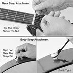 30" Wood Guitar with Case and Accessories for Kids/Girls/Boys/Beginners (Black)