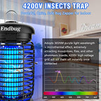 Endbug Bug Zapper, Mosquito Zapper, Bug Zapper Outdoor with LED Light, Fly Zapper, 5ft Power Cord, Waterproof, 2 in 1 Fly Trap Indoor Electric Bug Zapper for Patio Garden Backyard Home, Plug in