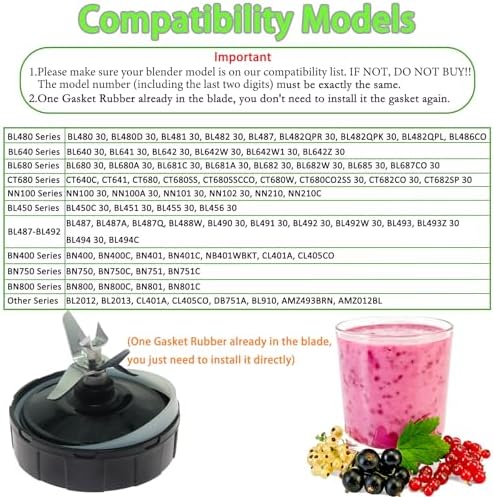 2 Packs Ninja Blender Cups &7 Fins Ninja Blender Blade Replacement Compatible with BN401 BN751 BN801 BL642 BL480-30 BL490-30 BL640 CT680 CT640C CT641 NN100 NN210 NN102 BL2012